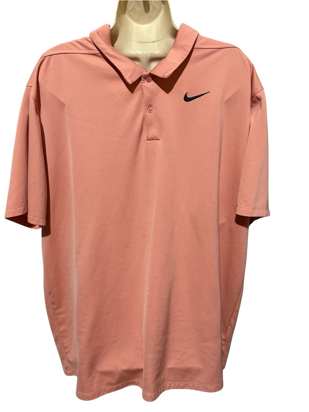 Nike Men’s Coral-Peach Polo with Black Swoosh|Golf shirt Men size XXL